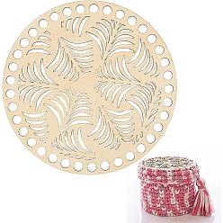 Снежинка Дно деревянной сумки, деревянная плетеная основа, круглые, снежинка, 140x4 мм