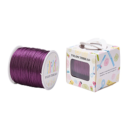 Purple Nylon Thread, Rattail Satin Cord, Purple, 1.0mm, about 76.55 yards(70m)/roll