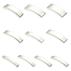 Couleur Acier Inoxydable 10 pièces 10 styles 202 breloques coulissantes en acier inoxydable, pour la fabrication de bracelets en cuir, rectangle, couleur inox, 38~41x6~15.5x7~9.5mm, Trou: 3~10.4x3~14mm, 1 pc / style