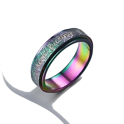 Rainbow Color Слово «продолжай в том же духе» 201 вращающееся кольцо для пальца из нержавеющей стали, Кольцо-спиннер для успокоения беспокойства, медитации, Радуга цветов, размер США 11 (20.6 мм)