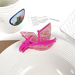 Темно-Розовый Акриловые заколки для волос в виде когтей динозавра, аксессуары для волос для женщин и девочек, темно-розовыми, 70x81 мм