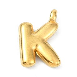 Letter K Ионное покрытие (ip) 304 подвески из нержавеющей стали, буквенное очарование, реальный 18 k позолоченный, Письмо K, 20x13x4 мм, отверстие : 1.6 мм