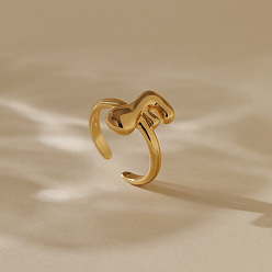 Letter F Латунные кольца-манжеты для женщин, буквы, долговечный, золотые, Буква F, внутренний диаметр: регулируемый