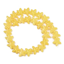 Золотистый Выпечка окрашенные стеклянные бусины, морская звезда, золотые, 18x16.5x5.5 мм, отверстие : 1 мм, около 28 шт / нитка, 15.94 дюйм (40.5 см)