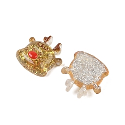 Олень Рождественская серия симпатичные прозрачные смоляные декоден кабошоны, с блеском порошок, олень, 19.5x19x8 мм