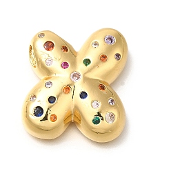 Letter X Латуни циркония кубической подвески, без кадмия, без никеля и без свинца, подвески с буквой az~z, реальный 18 k позолоченный, Письмо X, 26x23x7 мм, отверстие : 5x2.5 мм