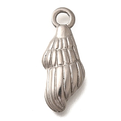 Нержавеющая Сталь Цвет 304 подвески из нержавеющей стали, раковины прелести, анти-тускнение, цвет нержавеющей стали, 21.5x9x3.5 мм, отверстие : 2.5 мм