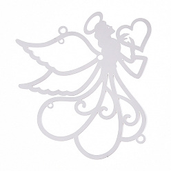 Нержавеющая Сталь Цвет 201 Ссылки на компоненты люстры-ангела из нержавеющей стали, цвет нержавеющей стали, 57x55x0.3 мм, отверстие : 1~1.8 мм