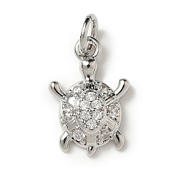 Платина Латунные микро проложить кубического циркония прелести, черепаховые чары, с целью перехода в кольце, стойки покрытие, долговечный, без кадмия и без свинца, платина, 14.5x10.5x3 мм, отверстие : 3 мм