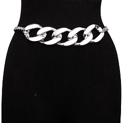 Платина Ремни из толстой кубинской цепи для платья из сплава, платина, 1050 мм