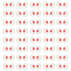 Красный 100шт. кукольные глаза из смолы, мягкая игрушка глаз, для поделок куклы игрушки кукольные плюшевые животные изготовление, овальные, красные, 16.5x12.5x1.5 мм