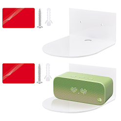 Белый Дым Непрозрачные акриловые настенные стенды, плавающая настенная полка, с наклейками, для дисплея веб-камеры, серый, 12.6x11.2x6.3 см