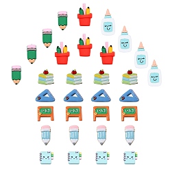 (52) Непрозрачная лаванда Непрозрачные кабошоны из смолы, канцтовары, разноцветные, 32 шт / комплект