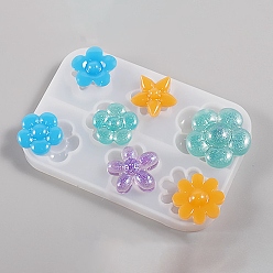 Цветок Силиконовые формочки своими руками из кабошона, формы для литья смолы, для уф-смолы, изготовление изделий из эпоксидной смолы, цветок, 110x73x10 мм, внутренний диаметр: 25~34 мм
