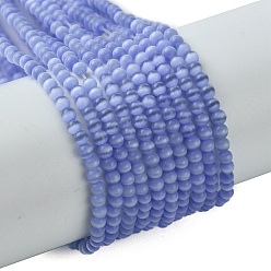 Средний Синий Шифер Кошачие глаза, круглые, средний грифельно-синий, 2 мм, отверстие : 0.5 мм, около 192 шт / нитка, 15.75'' (40 см)