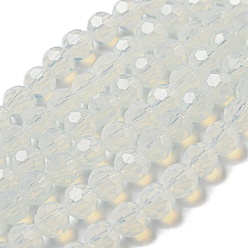 Прозрачный Подставки для стеклянных бусин с имитацией нефрита, граненые, круглые, прозрачные, 6 мм, отверстие : 1 мм, около 98 шт / нитка, 20.47'' (52 см)