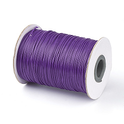 Dark Violet Korean Waxed Polyester Cord, Dark Violet, 1mm, about 85yards/roll