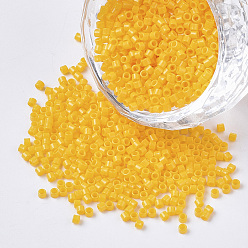 Золотистый Fgb 11/0 стеклянный бисер класса А, цилиндр, однородный размер бисера, спекающийся лак, золотые, около 1.5x1 мм, отверстие : 0.5 мм, около 20000 шт / упаковка