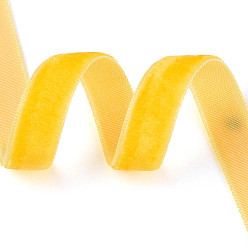 Gold Einzelnes Gesicht Samtband, für Kleidungszubehör, Gold, 3/8 Zoll (9.5 mm), ca. 50.00 Yards (45.72 m)/Rolle