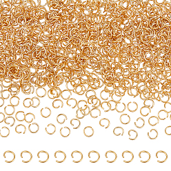 Real 24K Gold Plated 1000Pcs 304 Stainless Steel Open Jump Rings, Real 24K Gold Plated, 21 Gauge, 5x0.7mm