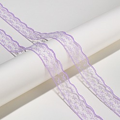 Pourpre Ruban de dentelle de polyester, bordure ondulée, fleur, pour la fabrication de bijoux, pourpre, 7/8 pouces (22 mm), environ 10.94 yards (10m)/pc