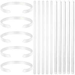 Platine 10pièces de bracelets vierges en aluminium, pour la fabrication de bracelets de manchette bricolage, estampage et gravure de métal, platine, 16x0.6x0.17 cm