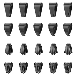 Electrophoresis Black 40шт 4 стиль 304 защелка из нержавеющей стали на дужках, электрофорез черный, 9.5~13x6~8.5x6.5~7 мм, 10 шт / стиль