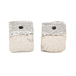 Platinum Brass Beads, Hammered Cube, Cadmium Free & Lead Free, Rack Plating, Long-Lasting Plated, Platinum, 11x11x10mm, Hole: 1.5mm