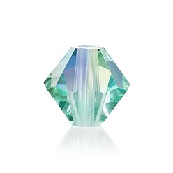 50005 200 Caribbean Sea AB Хрустальные бусины preciosa®, чешский хрусталь, биконус(451 69 302 рондель), 50005 200 карибское море ab, 5 мм, отверстие : 1 мм