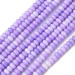 Средний Фиолетовый Нити из окрашенных стеклянных бусин с эффектом омбре, имитация нефрита, рондель, средне фиолетовый, 4.5x2.5~3 мм, отверстие : 0.7 мм, около 143 шт / нитка, 14.76~14.84 дюйм (37.5~37.7 см)