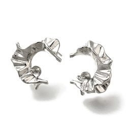 Платина Изделия из латуни, с 925 иглой из стерлингового серебра, с петлей, без кадмия, без никеля и без свинца, луна, платина, 19x19 мм, отверстие : 1 мм, штифты : 0.8x11.5 мм