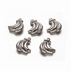 Нержавеющая Сталь Цвет Банан 304 из нержавеющей стали шарма подвески, цвет нержавеющей стали, 16x12.5x4 мм, отверстие : 1 мм