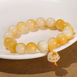 Дерево Браслеты с подвесками из натурального дерева бодхи, отпечаток лапы, внутренний диаметр: 2-1/8 дюйм (5.5 см)