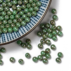 Lime Green Czech Glass Beads, Round, Lime Green, 4mm, Hole: 0.8mm, about 1170pcs/bag