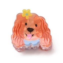 Coloré Acryliques clips de cheveux de griffe, chien, accessoires pour cheveux pour filles et femmes, colorées, 23x27x24mm