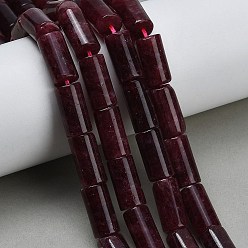 Фиолетовый Окрашенные натуральные малайзийские нефритовые бусинки, колонка, фиолетовые, 16x8.5 мм, отверстие : 1.5 мм, около 23 шт / нитка, 14.96 дюйм (38 см)