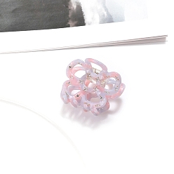 Лиловый Заколки для волос с когтями из ацетата целлюлозы (смола), цветок, со стразами, сирень, 52x34 мм