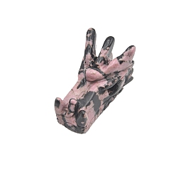 Родонит Украшения из натурального родонита в виде головы дракона, фигурка для украшения дома, энергетический камень рейки для исцеления, 50x30x33 мм