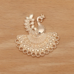 Light Gold Звенья компонентов люстры из сплава павлина, золотой свет, 38x37 мм