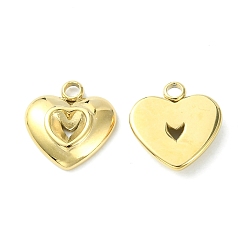 Real 14K Gold Plated 304 Stainless Steel Pendant Rhinestone Settings, Open Back Settings, Heart, Real 14K Gold Plated,  Fit for 5x4.5mm Rhinestone, 16x15x3.5mm, Hole: 2.2mm