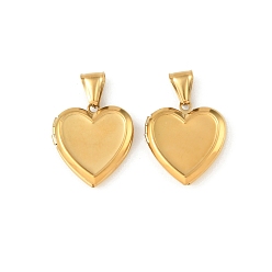 Real 20K Gold Plated 316 подвески из нержавеющей стали Locket, шарма сердца, с 304 защелкой из нержавеющей стали на поручнях, долговечный, ионное покрытие (ip), реальный 20 k позолоченный, 24.5x22.5x4.5 мм, отверстие : 8.5x3.5 мм