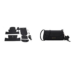 Черный Набор сумок-кроссбоди в виде слона своими руками, включая материалы сумки из искусственной кожи, прямоугольные, чёрные, 120x210x110 мм