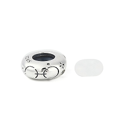 Рыбы 925 Европейские бусины из стерлингового серебра с разноцветными кубическими цирконами, шариков Rondelle, Рыбы, 9.5x3.5 мм, отверстие : 4.5 мм