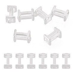 Letter I 6шт. 925 полые бусины с инициалами из стерлингового серебра, серебряные, Буква "i", 5.5~6x3.5~4x3 мм, отверстие : 3.5~4x1.3~1.7 мм