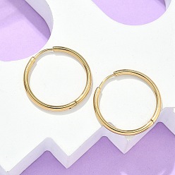 Настоящее золото 18K Ионное покрытие (ip) 304 серьги-кольца из нержавеющей стали, гипоаллергенные серьги, с 316 хирургическим стержнем из нержавеющей стали, золотые, 12 датчик, 25x2 мм, штифты : 1 мм, внутренний диаметр: 20 мм