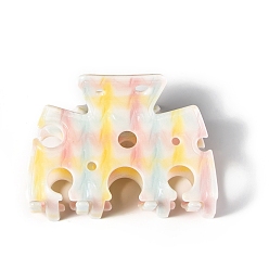 Разноцветный Акриловые коготь заколки, красочный, 72x52x46 мм