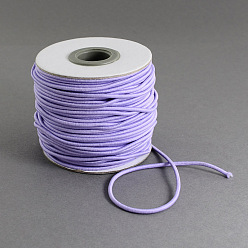 Lilac Round Elastic Cord, with Nylon Outside and Rubber Inside, Lilac, 1mm, about 109.36 yards(100m)/roll