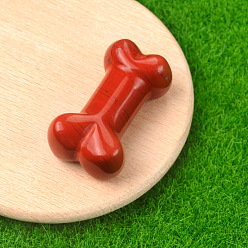 Красный Камень Резные фигурки из заживляющей кости из натуральной красной яшмы, Украшения из камня с энергией Рейки, 34x20x10~14 мм