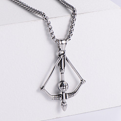 Нержавеющая Сталь Цвет 304 винтажные ожерелья с подвесками в виде лука и стрел из нержавеющей стали, цвет нержавеющей стали