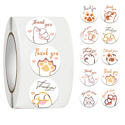 (52) Непрозрачная лаванда 500шт. рулон наклеек с кошачьей тематикой, самоклеящиеся бумажные наклейки, для партии, декоративные подарки, разноцветные, 25 мм